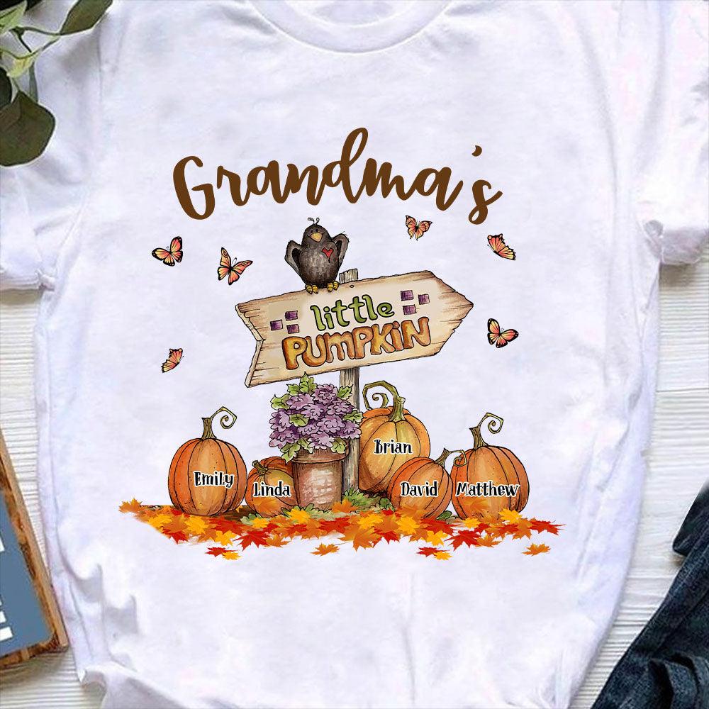 Grandma's Little Pumpkins Halloween T-Shirt - Personalized Gift