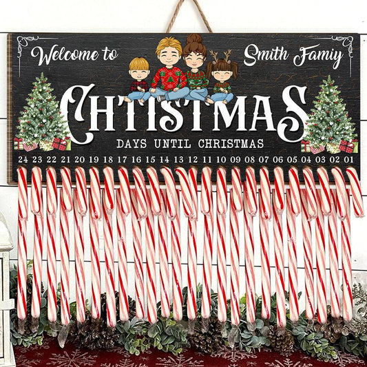 Welcome Christmas Family - Personalized Countdown Sign