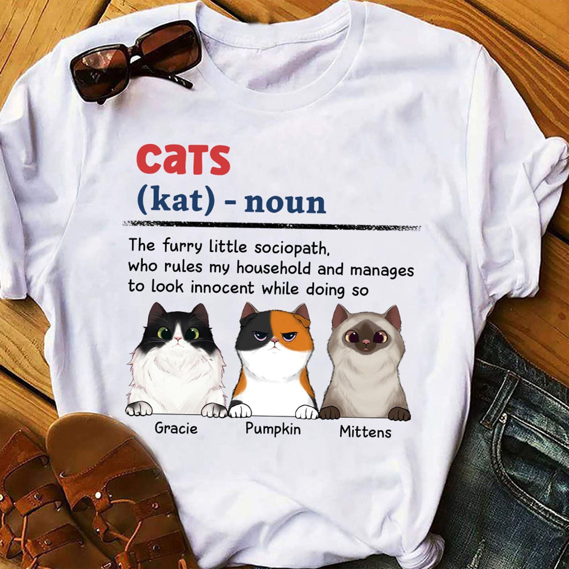 Personalized Cat Lover T-Shirt - The Furry Little Sociopath Gift