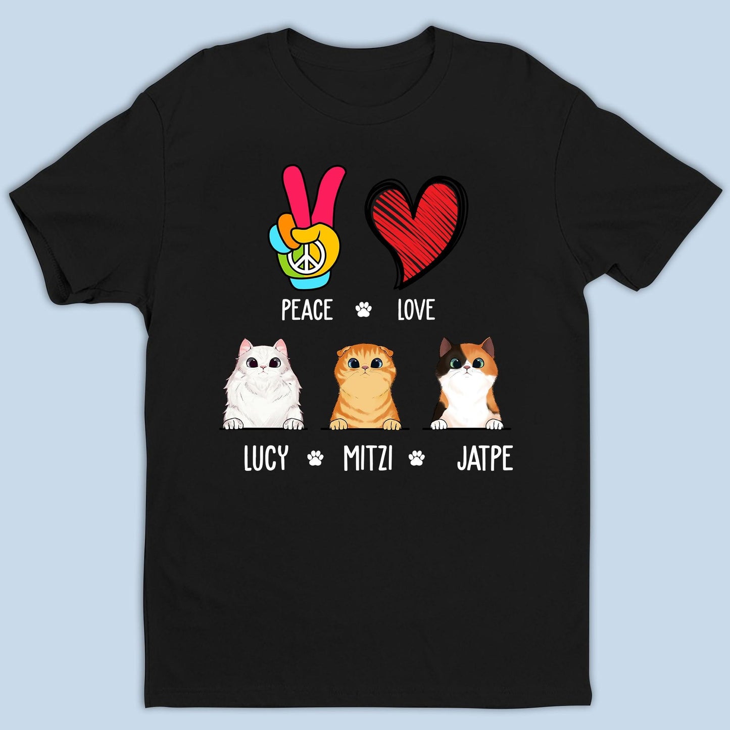 Personalized Peace Love Dog - Personalized Custom Unisex T-Shirt