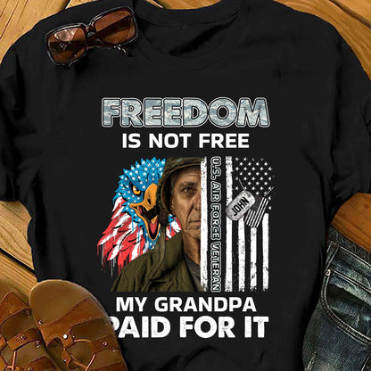 Personalized Custom Military Branch Custom Name And Text Family Freedom Is Not Free - T-shirt